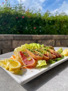 Tuna Tataki is a fresh and colorful Japanese appetizer.